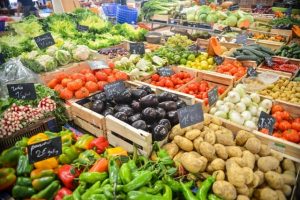 fresh produce at a grocery store