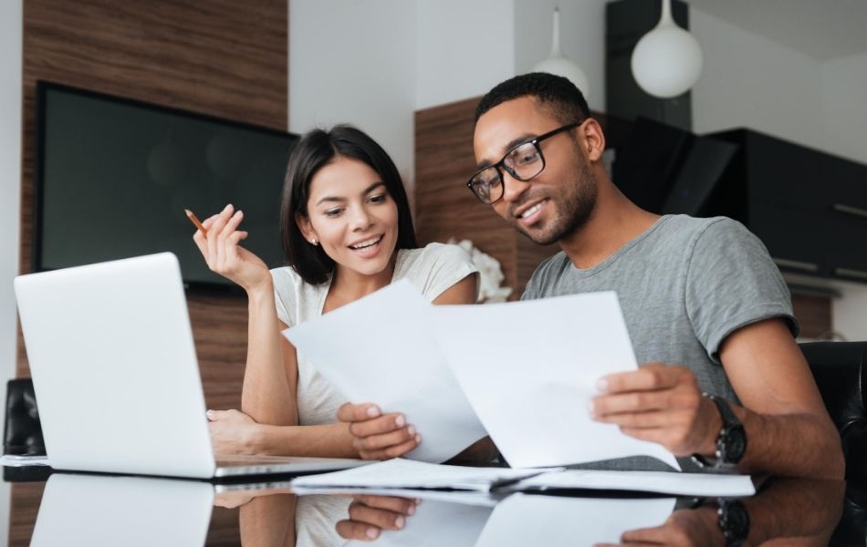 Couple looking at paperwork