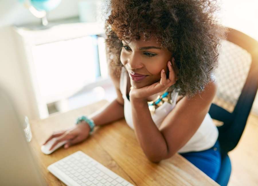 Woman on computer