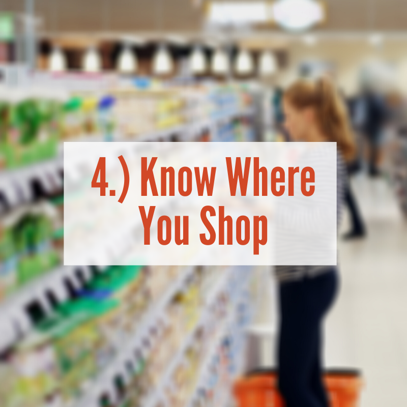 Woman standing in aisle looking at products | Know Where You Shop 