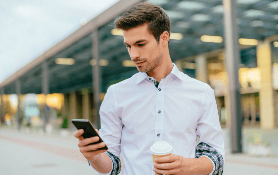 Man looking at his phone