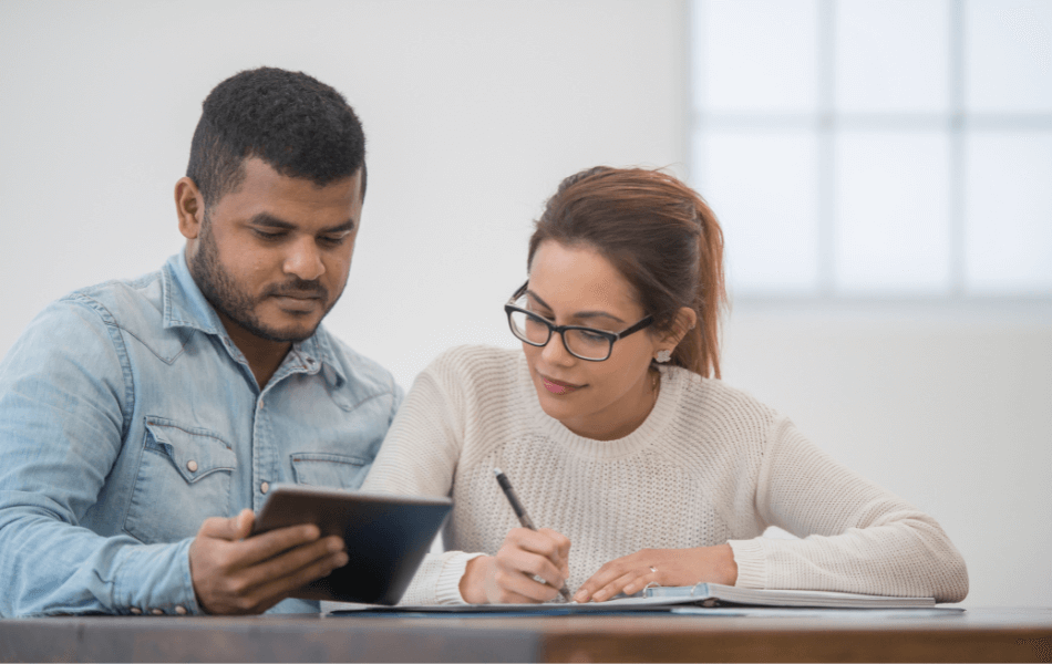 couple creating a budget