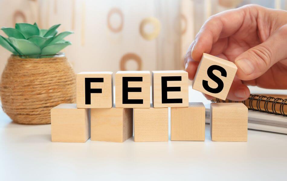 Blocks spelling out "fees"