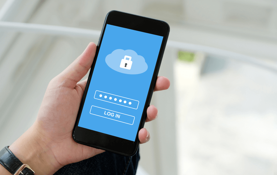 Phone screen with a lock icon