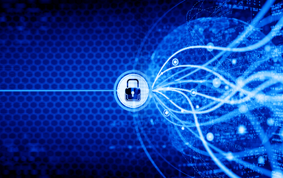 Lock icon on blue background