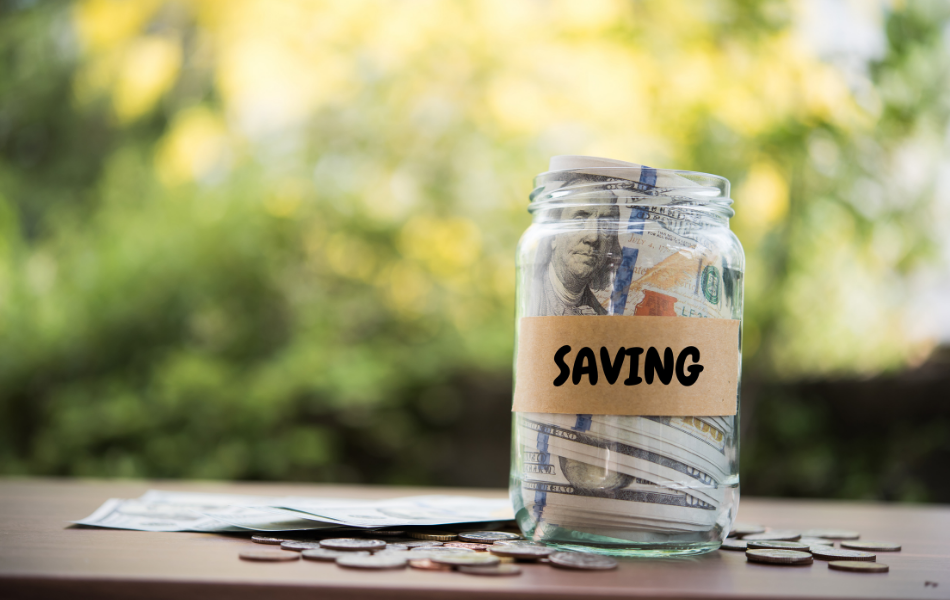 Savings Jar with Money