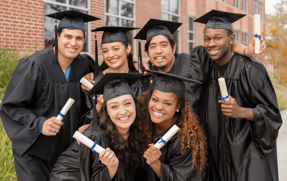 group of college graduates