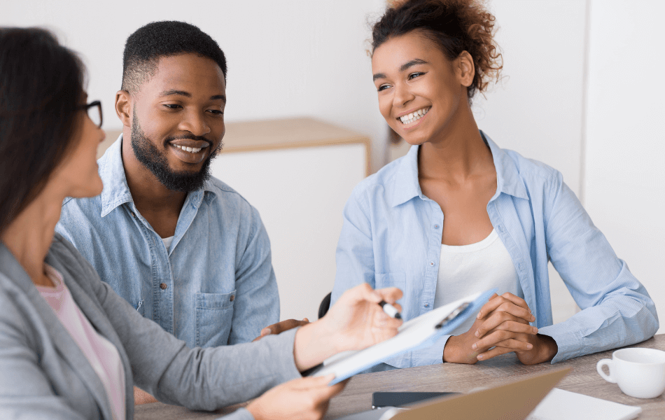 A couple talking to a counselor