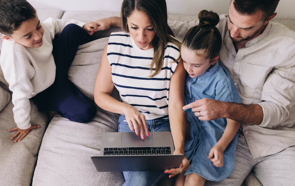 Youth Savings Accounts- family opening up an account online