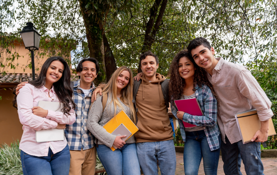 group of college students