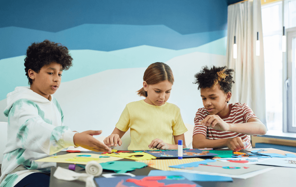 children doing crafts