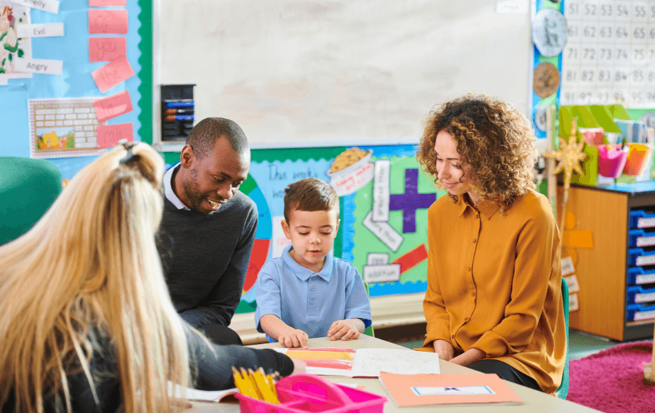 parents meeting their child's teacher