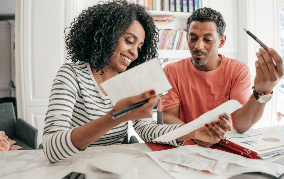 Couple going over their budget