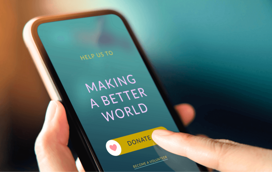 donating to charity on mobile device