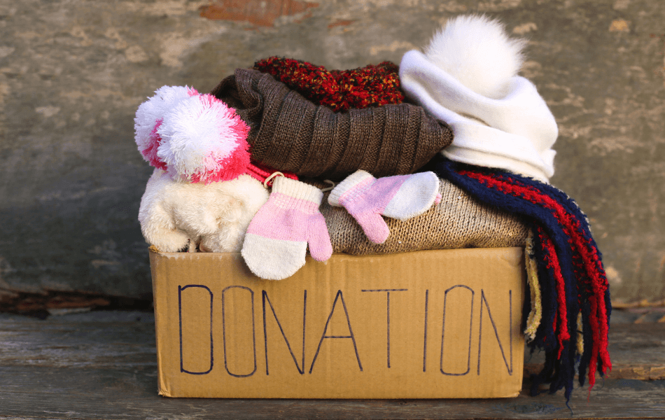 Donation box filled with clothes