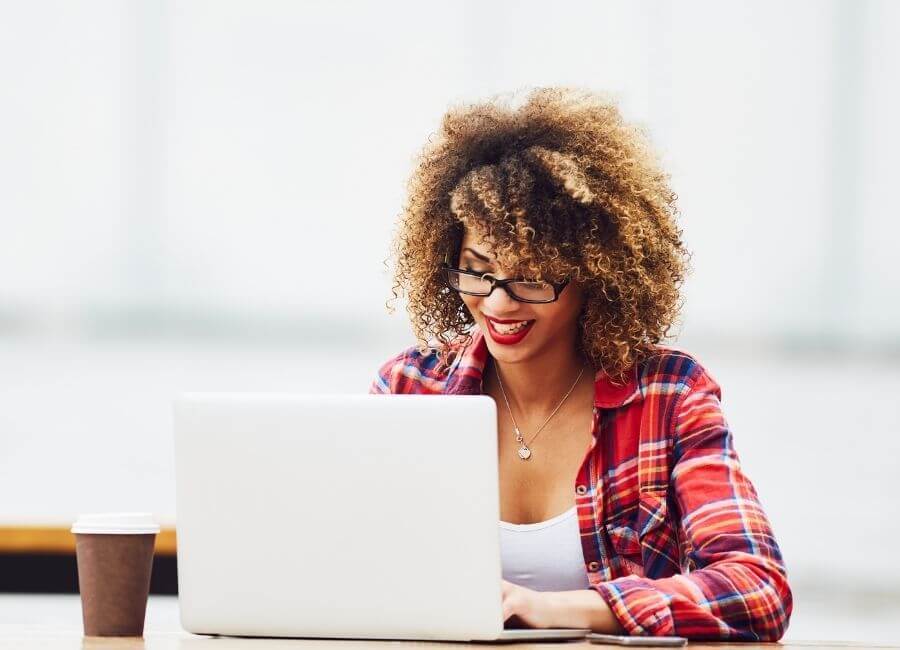 Woman on computer