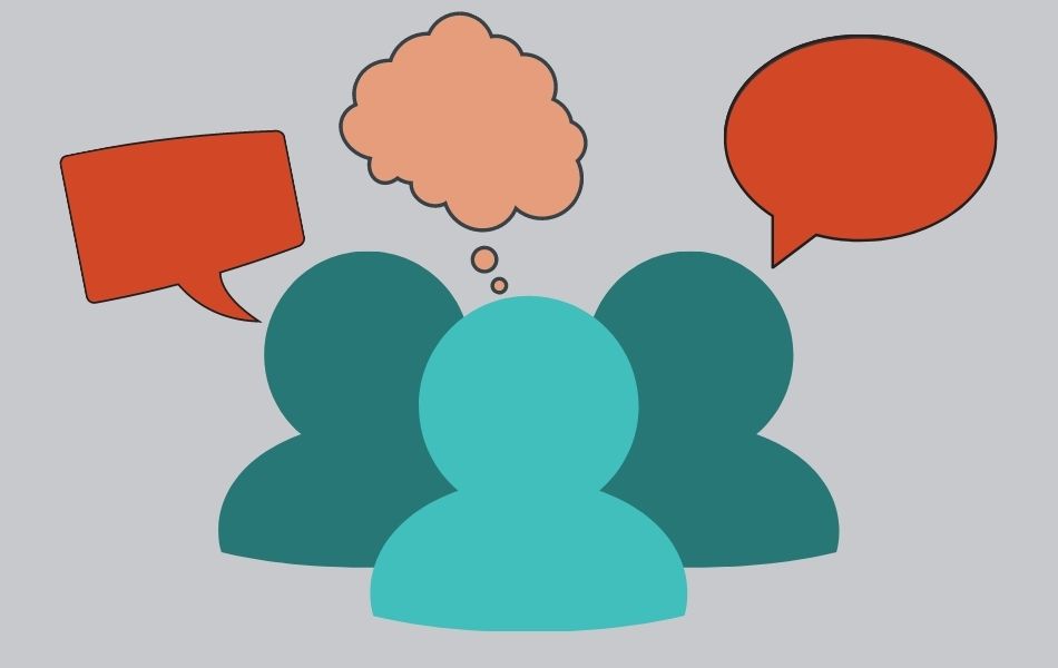3 people clipart images with speech bubbles