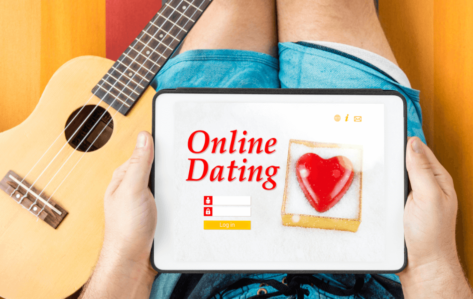 Online dating website on a tablet