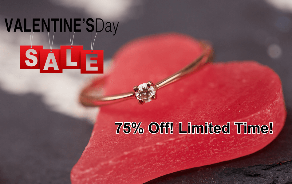 Image showing a ring and a Valentin's Day discount