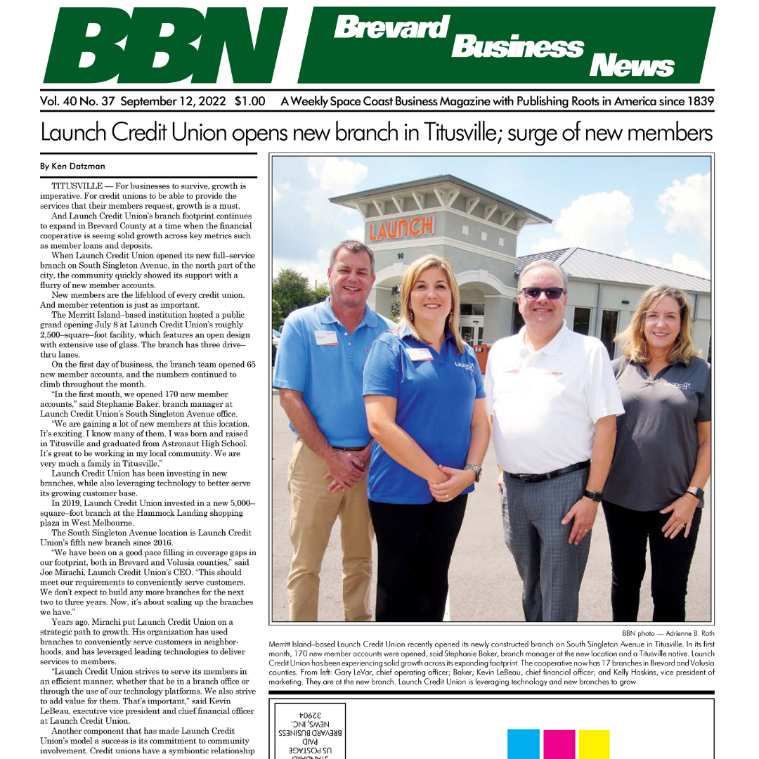 Brevard Business News Article - Sept.ember12, 2022