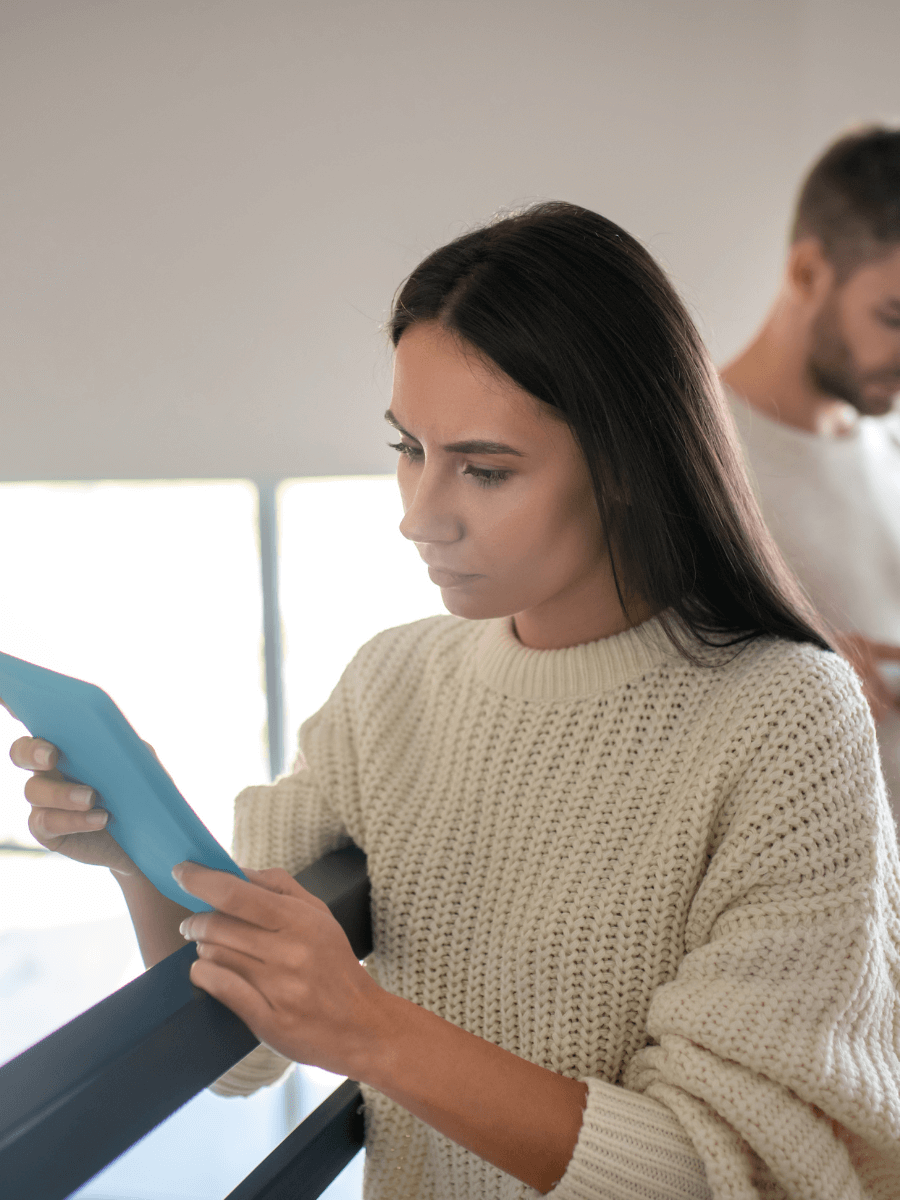 Person looking at their tablet
