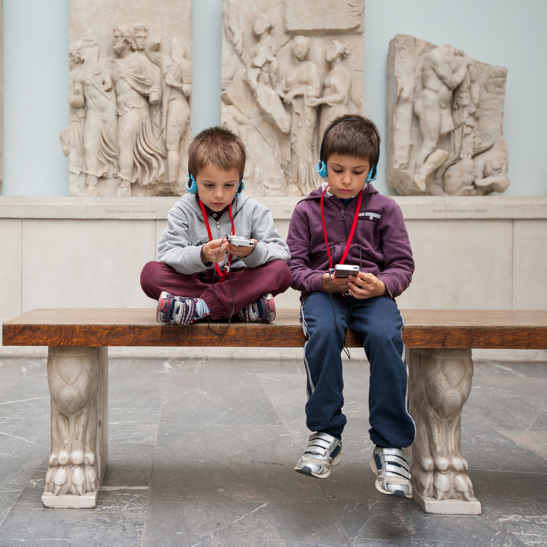 two kids in museum