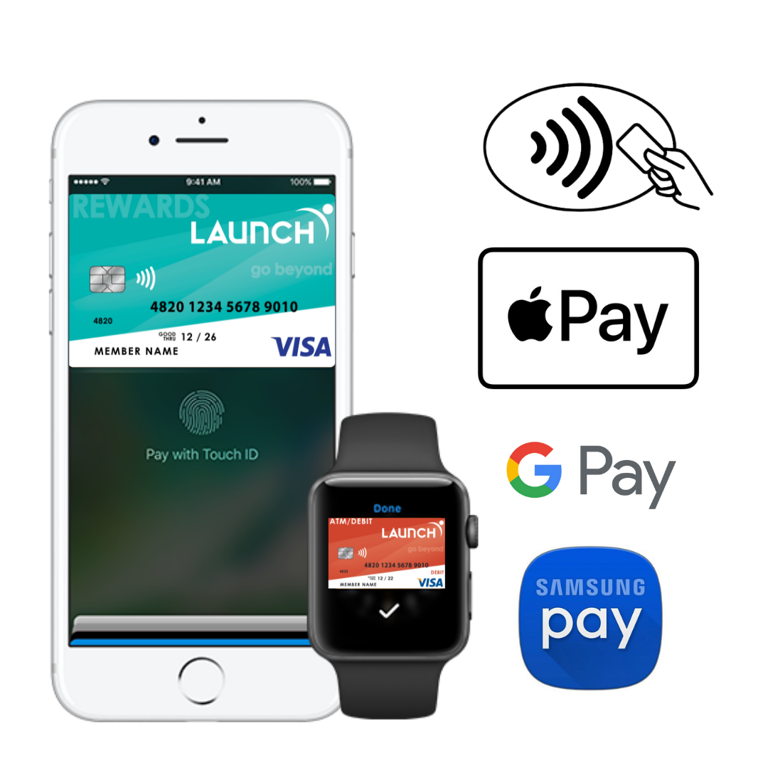 Digital Wallet Image on Phone and Smart Watch