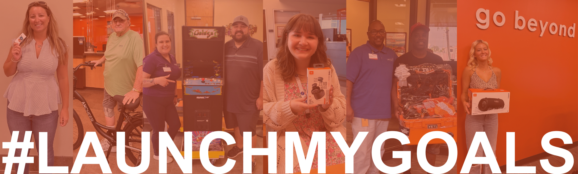 Photos of past contest winners with the text #LaunchMyGoals on the bottom of the images