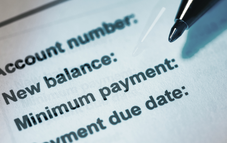Only Paying the Minimum Payment - Bill with minimum payment listed
