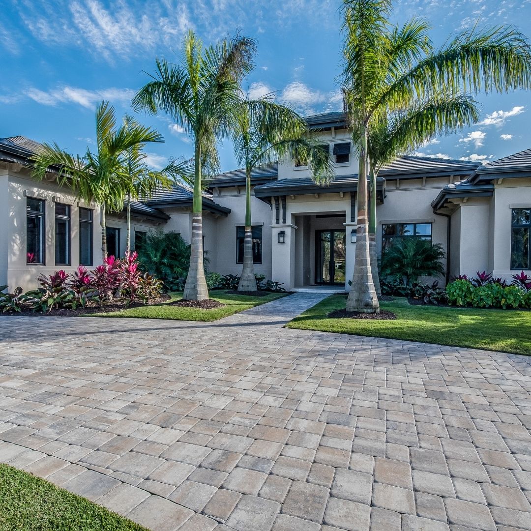 Home with palm trees
